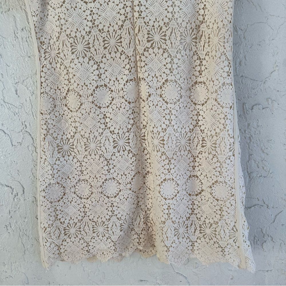 TORY BURCH Trixy Dress Women’s Large Crochet Lace Cream - Picture 8 of 10